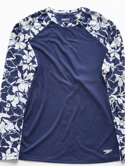 Speedo Woman performance swim tee blue/white